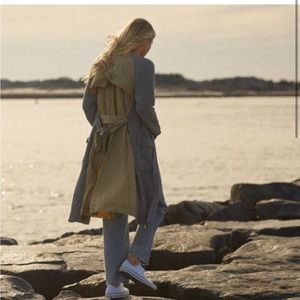 Veronica Beard Pearl Mixed Media Knit Trench